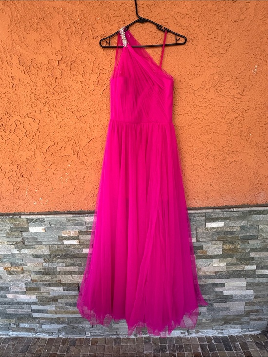 Mark Zunino Dresses & Skirts - One-Shoulder Hot Pink Tulle Evening Dress